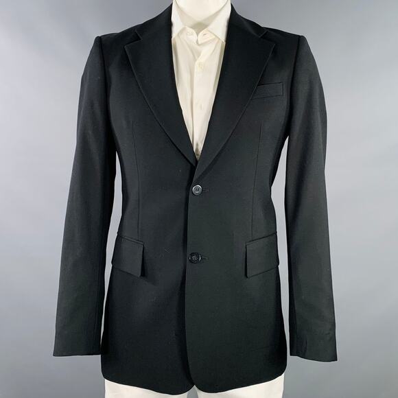 J.LINDEBERG Size 42 Black Wool Notch Lapel Sport Coat